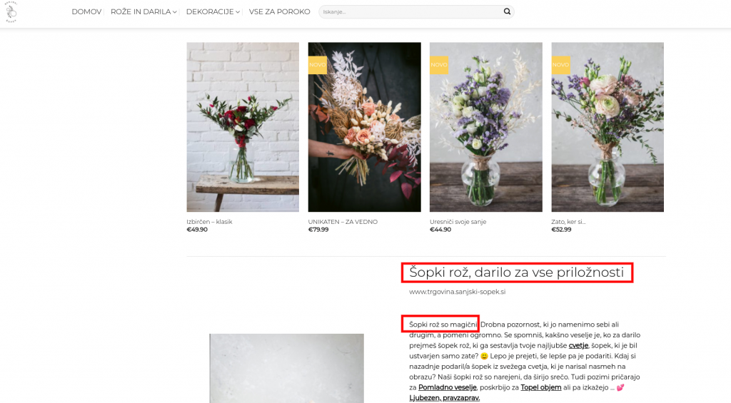 onsite seo optimizacija sopek roz