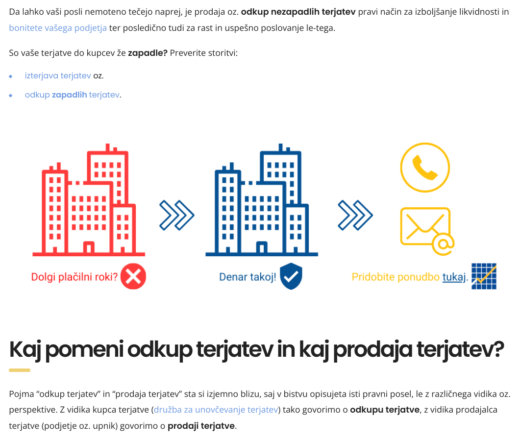 offsite seo - odkup terjatev