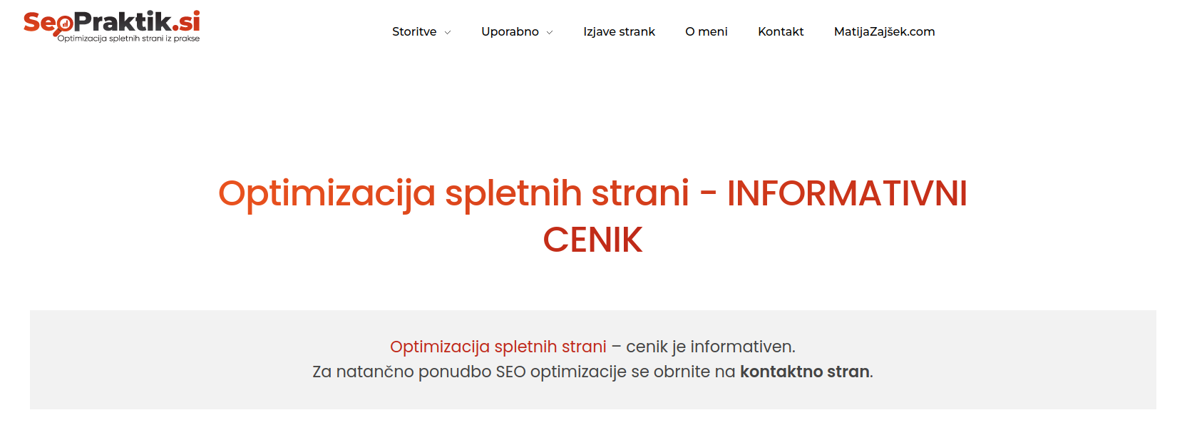 rangiranje spletne strani