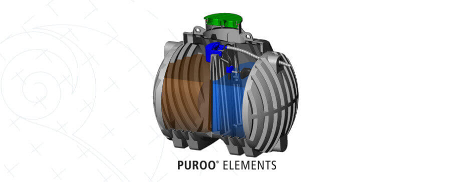 Zagozen bioloska cistilna naprava Puroo elements